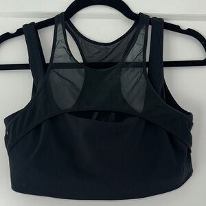 l*space Black Mesh-Back Sports Bra (L)